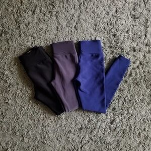 422. 3-set of fleece-lined leggings